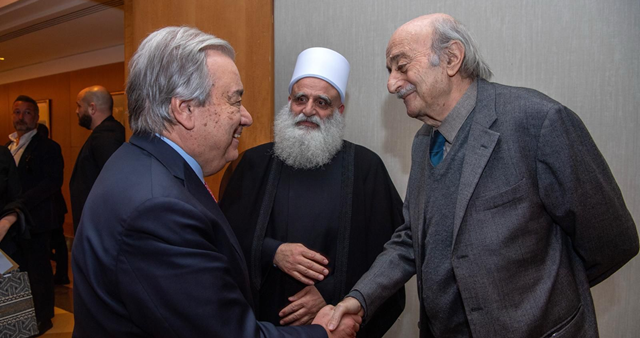 أبي المنى وجنبلاط التقيا غوتيريش