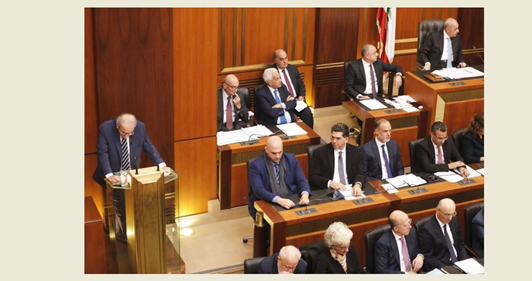 (*) سلام يتلو البيان الوزاري