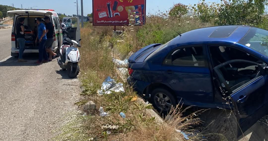 جريحة جراء حادث سيرعلى اوتوستراد الزهراني - صور محلة القاسمية