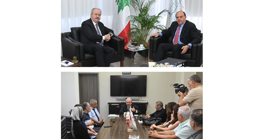 جابر استقبل حاكم مصرف لبنان ونقيب المعلمين وترأس اجتماعا لمديرية الواردات : إقرار قانون تنظيم القطاع المصرفي سيقر قبل نهاية الشهر الحالي